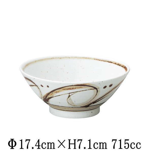 樂天商城 - 茶色唐草　5.8六兵衛　ラーメン鉢　麺鉢　ボール　ボウル　どんぶり　おしゃれ　和食器　美濃焼　国産　日本製