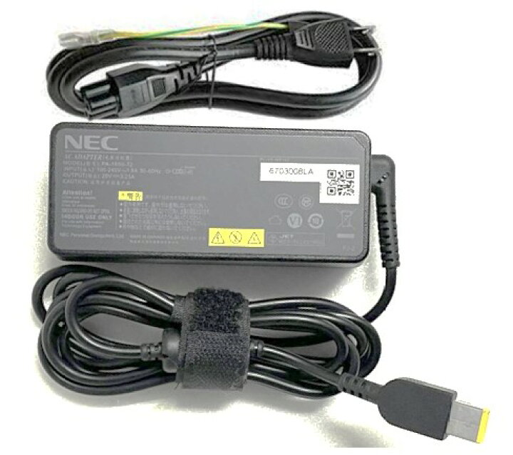 【新品】 純正NEC PC-VP-WP142/PC-VP-BP103/ PC-VP-BP87 LaVie用 20V 3.25A ACアダプター NS750/HAシリーズ、NS850/HAB、NS750/GAシリーズ、NS850/FAB、NS750/FAシリーズ、NS850/EAB対応 65W PA-1650-72 00PC768