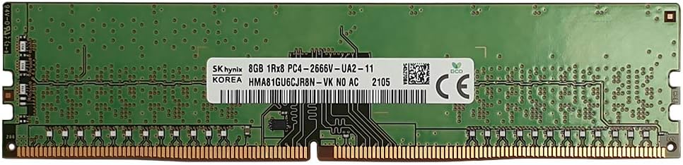 【新品】SK Hynix 8GB PC4-21300 DDR4-2666MHz 288-Pin DIMM 1.2V メモリー RAMモジュール HMA81GU6CJR8N-VK