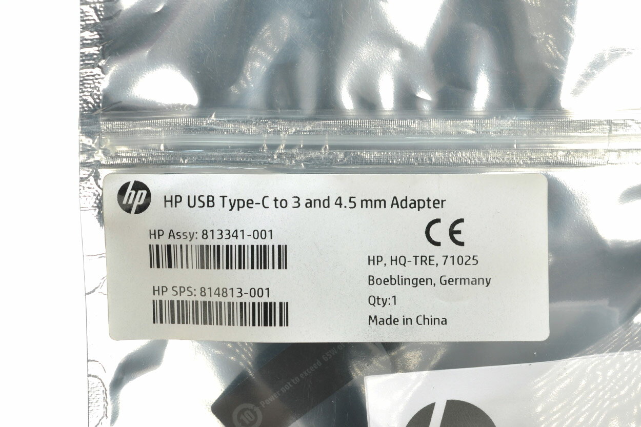 �ڿ��ʡۥҥ塼��åȡ��ѥå����� HP USB Type-C to 3 and 4.5mm �Ѵ������ץ��� N2Z65AA#ABA 813342-001 �Ѵ������֥�