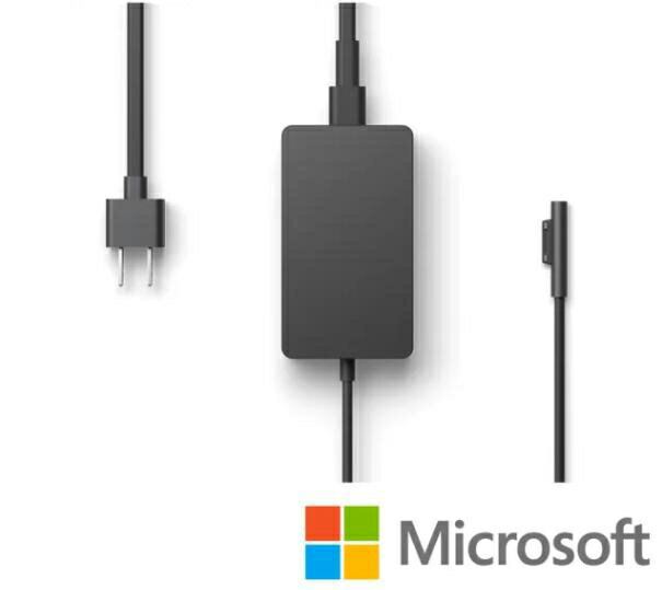 楽天電電便【新品】純正Microsoft Surface Pro 6/5/4/3 Surface Laptop Go2 Surface Laptop2 Surface Book 2（GPU非搭載モデル） Surface Book 3 15インチ 用44W 15V2.58A 純正ACアダプター（型番：1800） 電源ケーブル付属