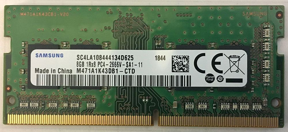 SAMSUNG ORIGINAL サムスン 純正 PC4-21300 DDR4-2666 8GB (1024Mx8) ノートPC用メモリ 260pin Unbuffered SO-DIMM M471A1K43CB1-CTD