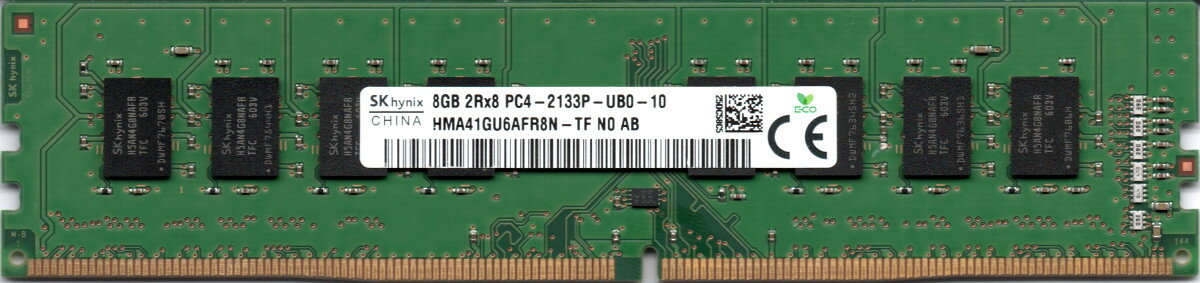 【新品】SK hynix PC4-17000U (DDR4-2133) 8GB 2Rx8 PC4-2133P-UB0-10 DIMM 288pin デスクトップパソコン用メモリ 型番：HMA41GU6AFR8N-TF 両面実装 (2Rx8)