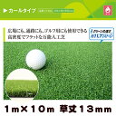 \本日500円オフ+P5倍/ カラー人工芝 クローバーターフ カールタイプ グリーン 1m×10m 草丈13mm ( プロ仕様 防炎試験適合 ) 広場 通路 ゴ...