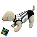 \5月10日は500円OFF+P6倍/ 犬服 マナーパンツ サニタリーパンツ ワンピースタイプ ブラックドット ボーダー ( 小型犬 中型犬用 ) マナースーツ...