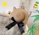 \本日最終300円オフ/ 犬用 猫用 麦わら帽子 黒リボン M【送料無料】ストローハット ペット用アクセサリー チワワ トイプードル 柴犬 ミニチュアダックス