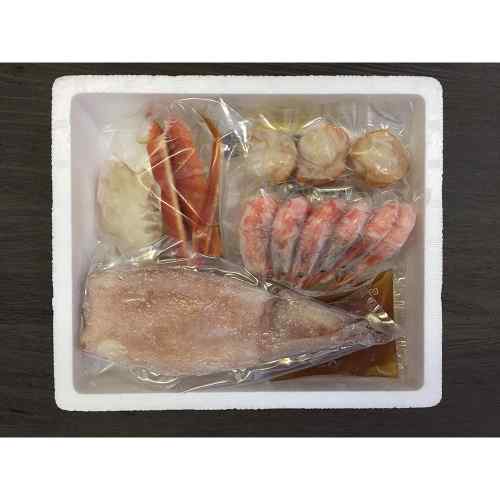 北海鍋 ゆでずわいがに 海老 帆立 いか 蟹つみれ ラーメン 塩仕立て 贅沢 海鮮鍋セ...