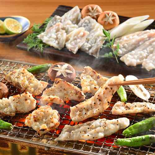 関とら本店 とらふく身皮炙りと焼ふく 塩麹たれ 真ふぐ開き 200g とらふぐすき身 7...