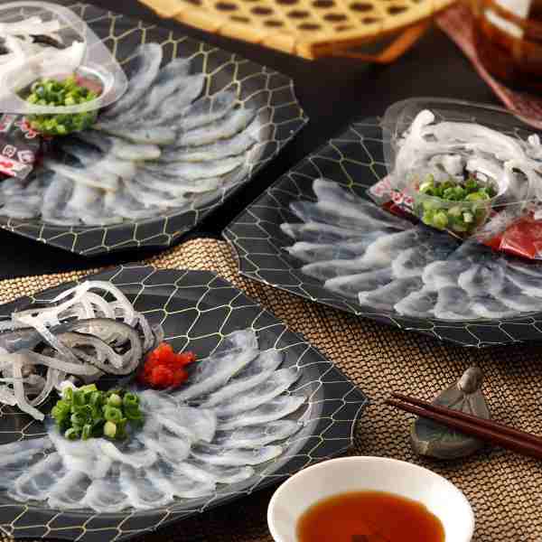 大分 豊後産 とらふぐ 刺身 三昧 セット 3皿 小分け 虎河豚 てっさ ふぐ刺し 薄造...