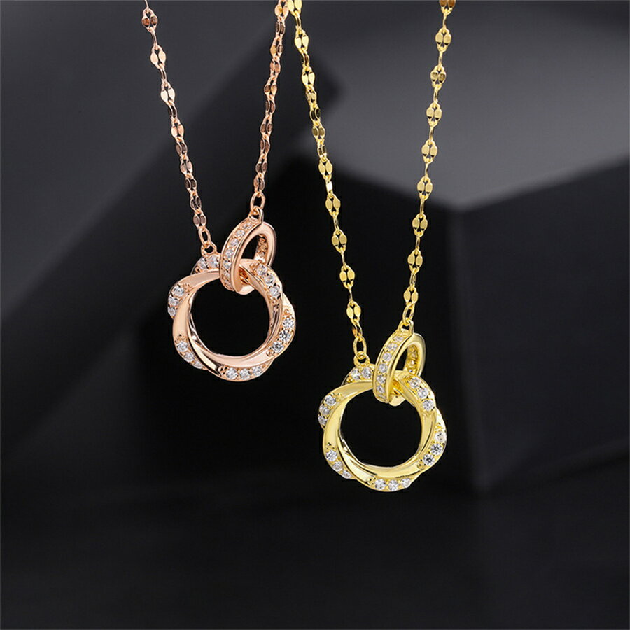樂天商城 - 【15％OFF★延長SALE】ネックレス レディース キラキラ 女 彼女 シルバー999 指輪 可愛い 取り外し不可 冠婚葬祭 結婚式 かわいい アクセサリー デイリー 喪服 お葬式 長め 短め カジュアル シルバー ゴールド ローズゴールド シンプル 人気