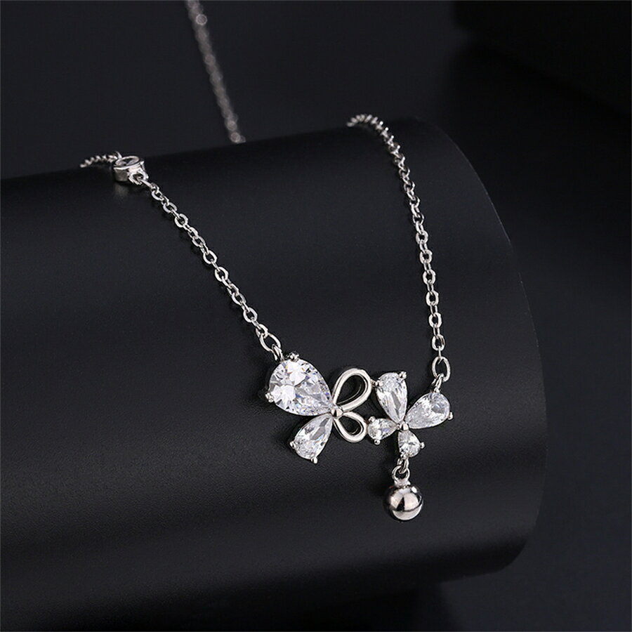 【SS限定価格★さらに12%OFF】ネックレス レディース 結び 花 おしゃれ 姫様 北欧風 キラキラ プレゼント シルバー999 かわいい 彼女 友達 アクセサリー チェーン カジュアル デイリー 長め 短め シンプル シルバー おしゃれ エレガント 上品