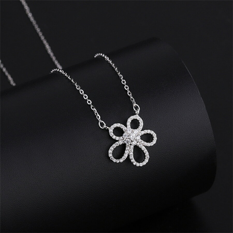 樂天商城 - 【15%OFF×最大P10倍★24H】ネックレス レディース 首飾り 花 花形 デイリー シルバー999 キラキラ 女 女性 少女 彼女 可愛い 日常的 デイリー アクセサリー シンプル 長め 短め プレゼント シルバー ゴールド ローズゴールド おしゃれ 人気 入学式