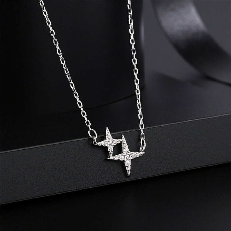 樂天商城 - 【マラソン先行★15％OFF】ネックレス 首飾り デイリー シンプル 星 レディース キラキラ 結び シルバー999 首飾 女 女性 彼女 贈物 可愛い アクセサリー キレイ エレガント 日常的 シンプル 長め 短め プレゼント シルバー ゴールド ローズゴールド おしゃれ