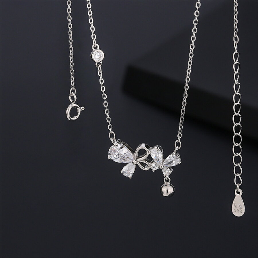 樂天商城 - 【残り5時間★15%OFF×最大P10倍】ネックレス デイリー 花形 ハナ キラキラ シルバー999 可愛い 首飾り 姫様 シンプル おしゃれ エレガント 首飾 内祝い 高級感 女 彼女 レディース 贈物 アクセサリー キレイ 長め 短め プレゼント シルバー 人気 新品