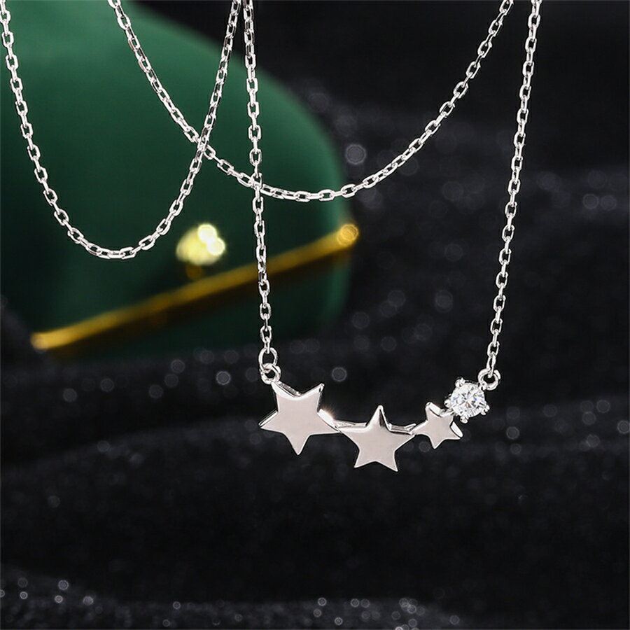 樂天商城 - 【15%OFF×最大P10倍★マラソン】ネックレス デイリー 星 シンプル 優雅 シルバー999 可愛い 首飾り 内祝い 姫様 シンプル おしゃれ エレガント お礼 首飾 高級感 女 彼女 レディース 贈物 アクセサリー 日常的 キレイ 長め 短め プレゼント シルバー