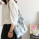 10%OFF【24時間限定|再チャンス!】ハンドバッグ 植物柄 花柄 リーフ トートバッグ 軽量 エコバッグ 大容量 学生 シンプル レディース コンパクト 袋...
