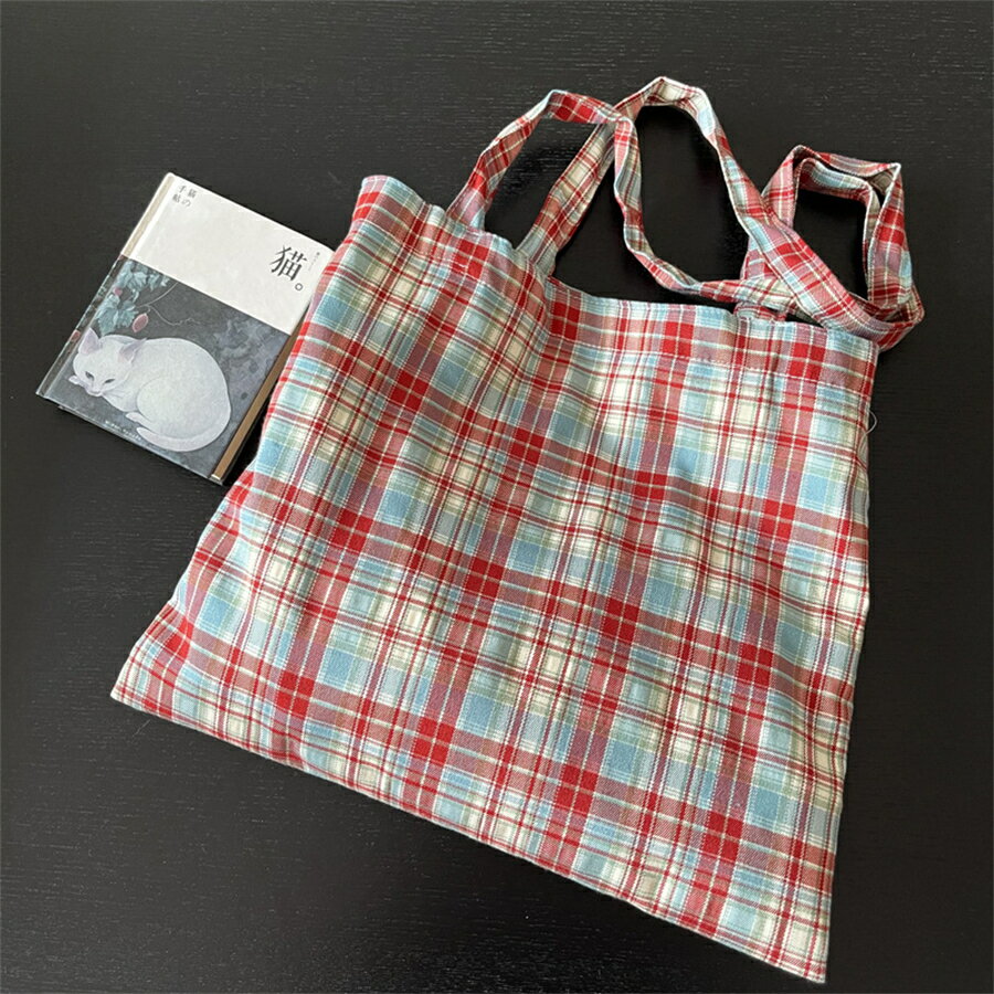 【SS開催中★最安値挑戦】トートバッグ キャンバスバッグ チェック柄 レディース 大容量 デイリー レトロ バッグ おしゃれ 軽量 コンパクト ショッピングバッグ エコバック ショッピング エコバック 折りたたみ 買い物 レジバッグ 洗濯可能 おしゃれ