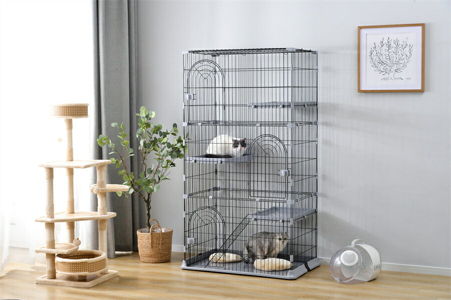 おしゃれ 猫 ケージ キャットケージ 3段 猫ゲージ おしゃれ キャットハウス ネコ ハウス 多段 留守番 ..
