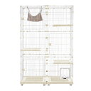 【24H限定クーポン★10%OFF】猫 ケージ キャットケージ 3段 幅広設計 自由組み合わせ トレー付き 猫ドア付き ハンモック付き 大型 猫ゲージ 高級感 おしゃれ キャットハウス ネコ ハウス 多段 留守番 保護 脱走防止 多頭飼い (ベージュ)