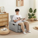 ソファーベッド 折りたたみベッド ローソファー シングルソファーベッド 座面開閉式 ソファーけ コンパクトソファーベッド フロアソファ 肘掛け収納ポケット付き(3)