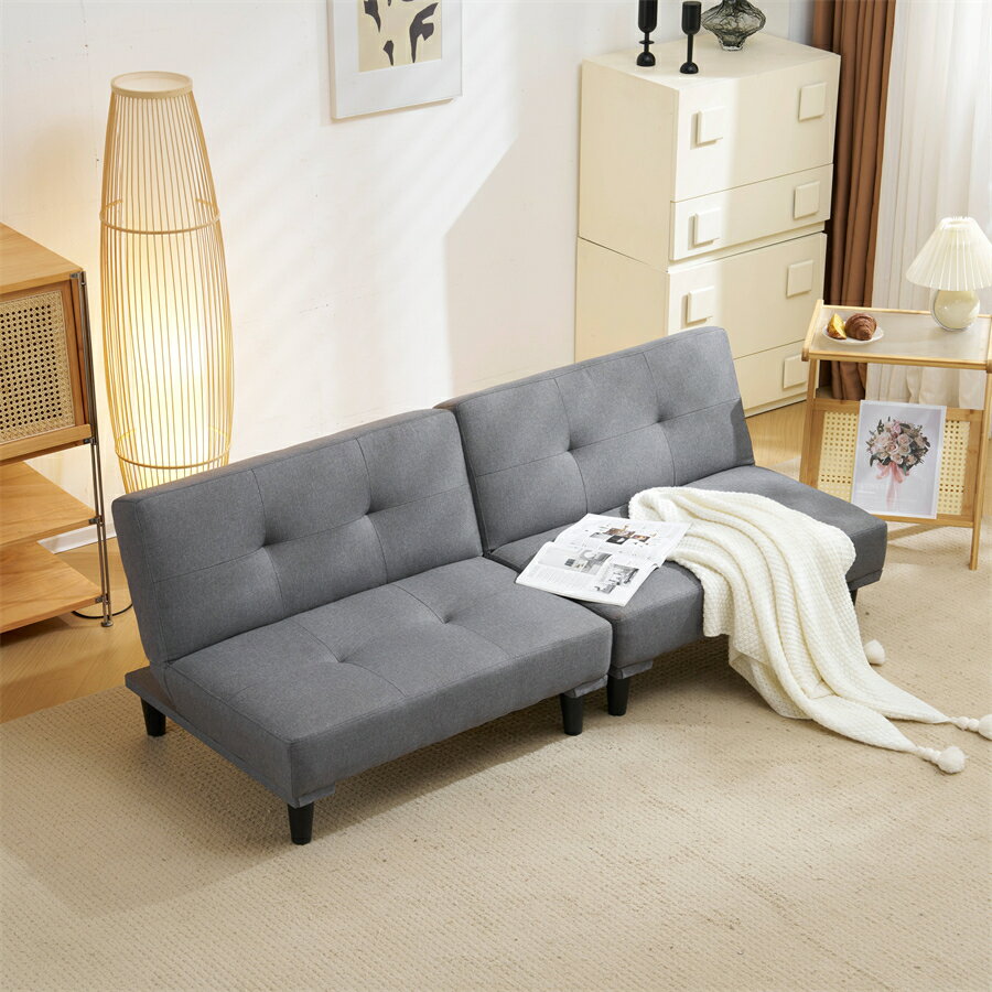 ソファベッド ソファ ベッド 2人 リクライニングソファ 背もたれ3段階 取付可能な脚 省スペース 一人暮..