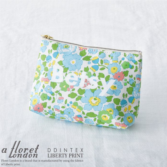 BASICポーチ 　リバティプリント「Nベッツィ」 使用　15×10.5×4.5cm 【フローレット ...