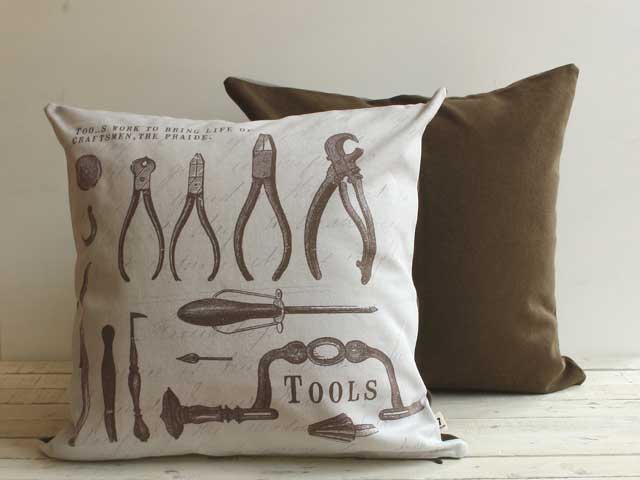 【7OCEANS】 クッションカバー 45×45cm プリント コットン 綿100% 帆布 キャンバス 日本製 ビンテージ 【返品・交換不可】 [2]