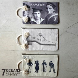 【7 OCEANS】 インクジェットポーチ 30×17cm