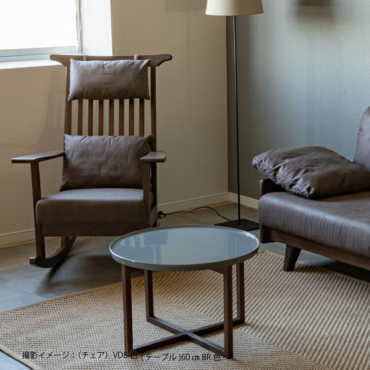 【P10倍! ~10/19 19:59】 センターテーブル 丸 おしゃれ 高級感 鏡面 幅45 天然木 オーク 無垢材 ブラウン 高級 レトロ ラウンドテーブル 木製 シンプル コンパクト モダン デザイナーズ レッド パープル グレー ウレタン塗装 完成品 ホテルライク レストラン [2]