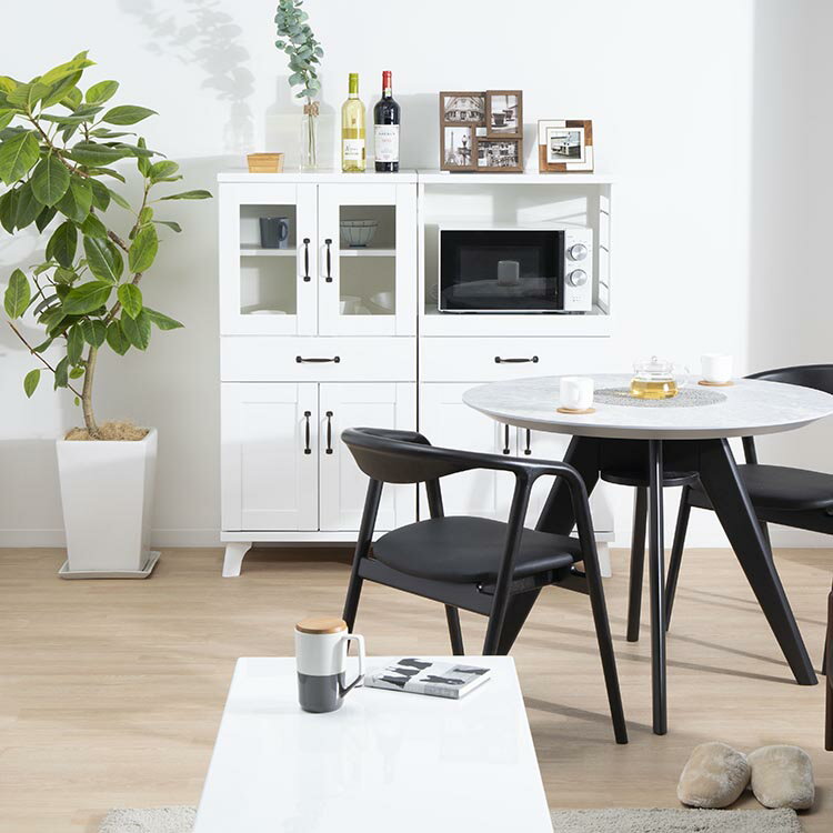 食器棚 コンパクト 木製 58cm ロータイプ...の紹介画像3