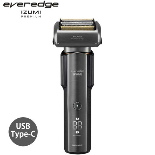 IZUMI 往復式シェーバー everedge 6枚刃 IZF-E863W-K 6枚刃 充電・交流式 ブラックニッケル USB充電対応 全国送料無料 IZUMI 往復式シェーバー everedge 6枚刃 IZF-E863W-K 6枚刃 充電・交流式 ブラックニッケル USB充電対応 全国送料無料