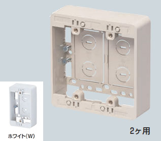 樂天商城 - 未来工業　モール用スイッチボックス　2ヶ所用　Fタイプ　ケーブル配線用露出スイッチボックス　ホワイト　MSB-F2W