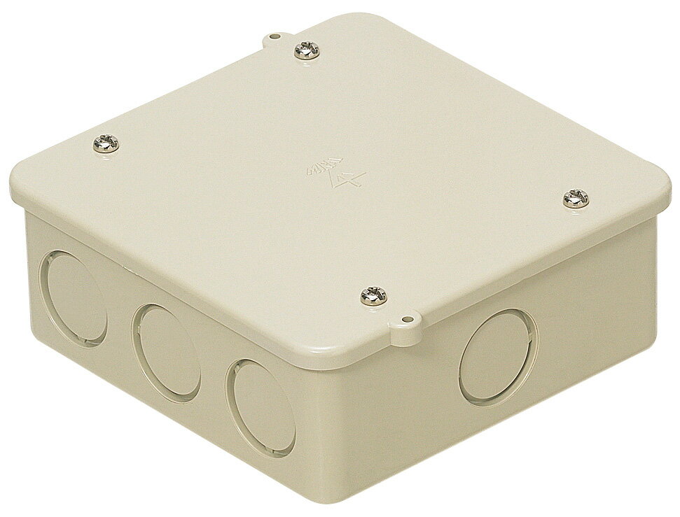 未来工業 PVKボックス PVK-BLNJ 大形四角(深型) ノック付 ベージュ