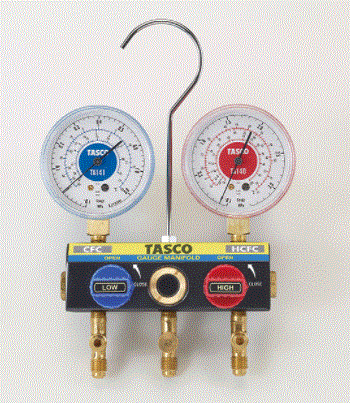 タスコ R22 R12 R502用 ボールバルブ式ゲージマニホールド TA120K