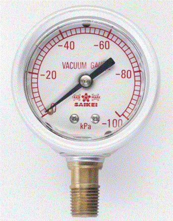 タスコ　65φ真空計　右回り　グリセリン入　TA142G