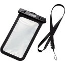 エレコム スマホ 防水ケース IPX8 水深10m ネックストラップ付き [ iPhone 14 / 13 / SE など、6.9インチ以下のスマートフォン対応...
