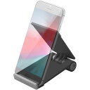 エレコム スマホスタンド 角度調整可能 コンパクト ソフトレザー ブラック P-DSCMPBK