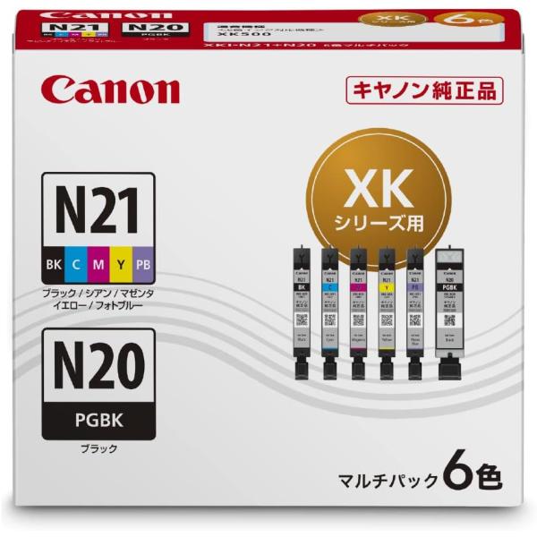 乐天商城 - キヤノン Canon 純正 インクカートリッジ XKI-N21(BK/C/M/Y/PB)+N20 6色マルチパック XKI-N21+N20/6MP