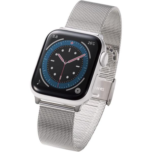 [エレコム] Apple Watch (アップルウォッチ) バンド 41mm 40mm 38mm [Apple Watch 8 7 SE2 SE 6 5 4 3 2 1 対応] シルバー AW-41BDSSMSV