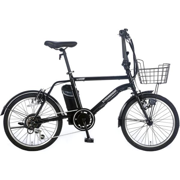 電動アシスト自転車 ミニベロ 小径車 20インチ 21テクノロジー DASK206(マットブラック)