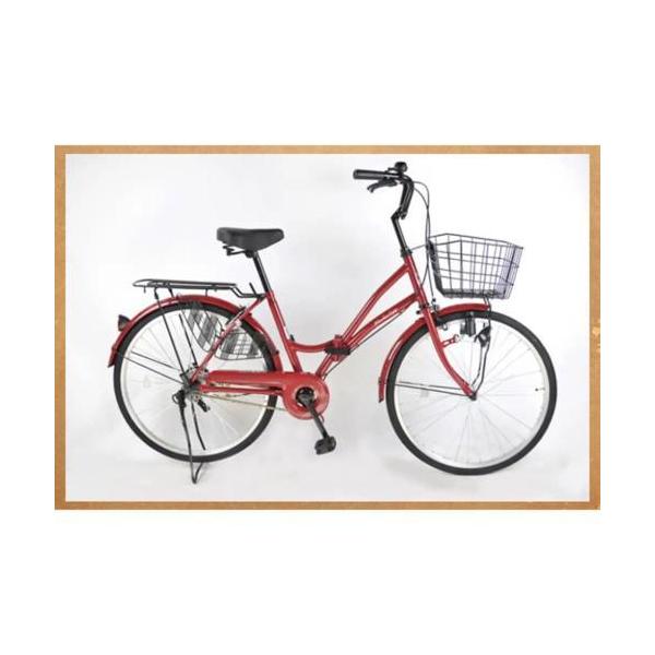 21テクノロジー(21Technology) 折りたたみ自転車 シティサイクル ママチャリ 24インチ MC240(ロゼ)