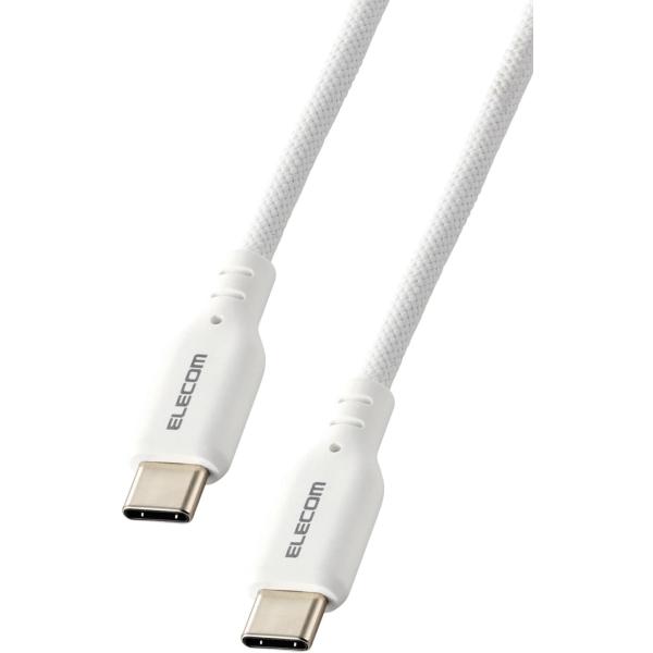 エレコム USB Type-C & Type-C ケーブル 1m PD対応 60W 断線しにくい シリコン ホワイト 【iPhone 16 シリーズ 対応検証済】 MPA-CCSSM10WH