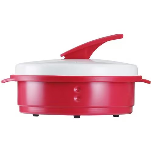 東京企画販売 TO-PLAN レンジで焼ケール 両面焼き 蒸しプレート付 1.8L 電子レンジ専用 裏返さない 食洗機対応 TKTC-08 レッド 最強配送