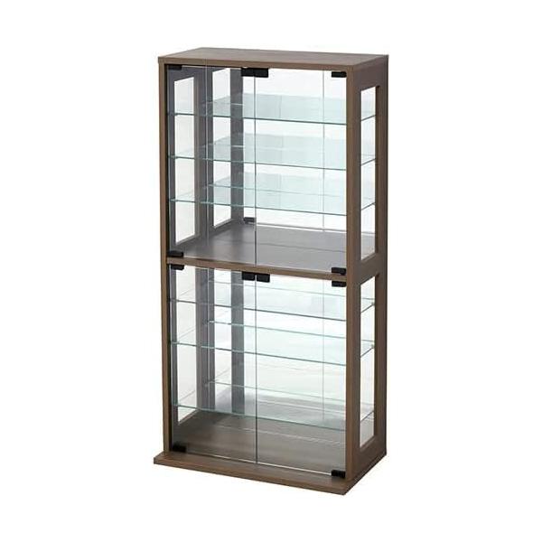 クロシオ コレクションケース 幅60 ウォールナット 棚 おしゃれ コレクションラック 飾り棚 モダン リビング 収納 キャビネット