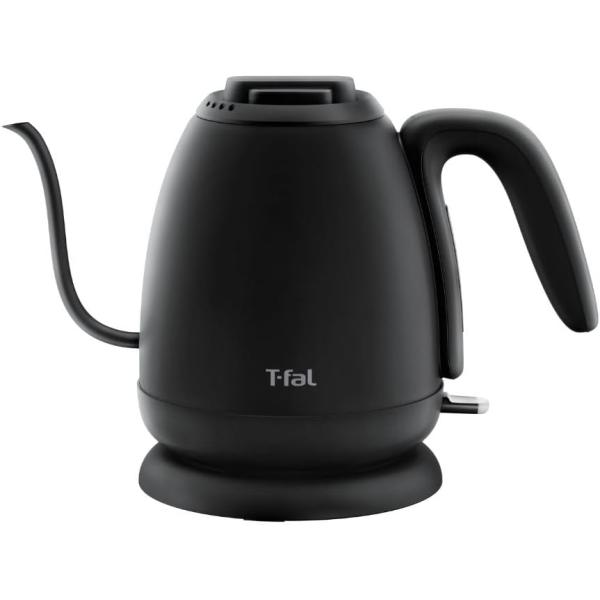 ティファール 電気ケトル 0.8L ドリップ コーヒー 1250 Wのハイパワーですぐに沸く 転倒お湯もれロック 「カフェ ロック」 ブラック KO9218JP