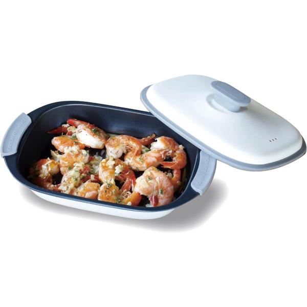 シービージャパン 電子レンジ調理器具 電子レンジで魚焼き [ 炒める 茹でる 焼く 煮る 蒸す 炊く がこれ1つ ] 食器洗浄機対応 レシピ付き レンジグリル レクタングル copan ddshop-10009564 でんでんショッピング 楽天市場店 パッケージ画像
