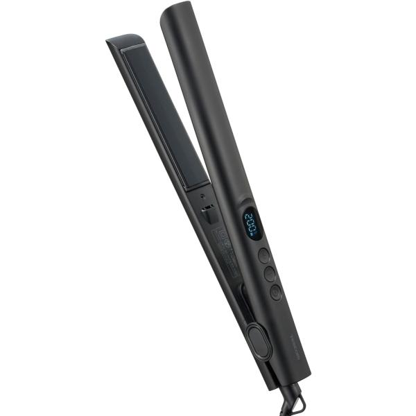 テスコム ストレートアイロン マイナスイオン ナノセラミックコーティング 25mm 120~200℃ 温度ロック/メモリー 海外対応 自動OFF 開閉ロック 専...