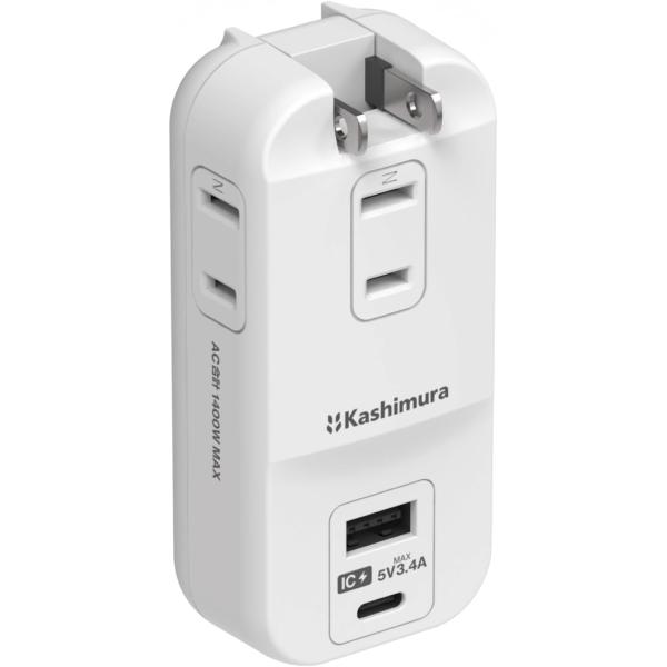 乐天商城 - 電源タップ AC3 USBA+C 3.4A 自動識別　リバーシブル AC-066