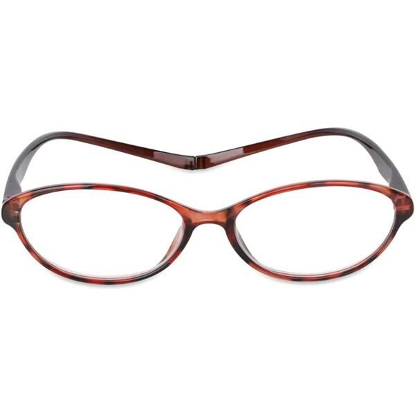 乐天商城 - 首に掛けられる老眼鏡 +4.00 オーバル ブラウン P168K4