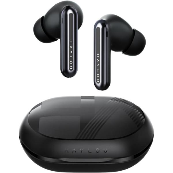 HAYLOU Mori Pro ブラック ワイヤレスイヤホン Bluetooth ノイズキャンセリング ANC マイク付き 通話 ハイロー
